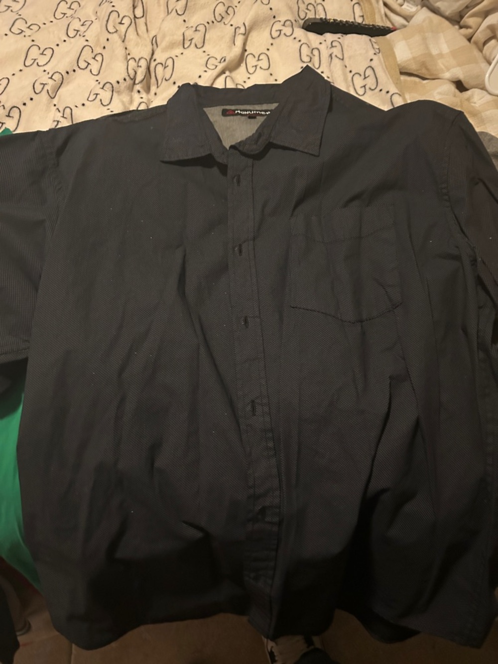 Dockers Men's Black Textured Button-Down Shirt